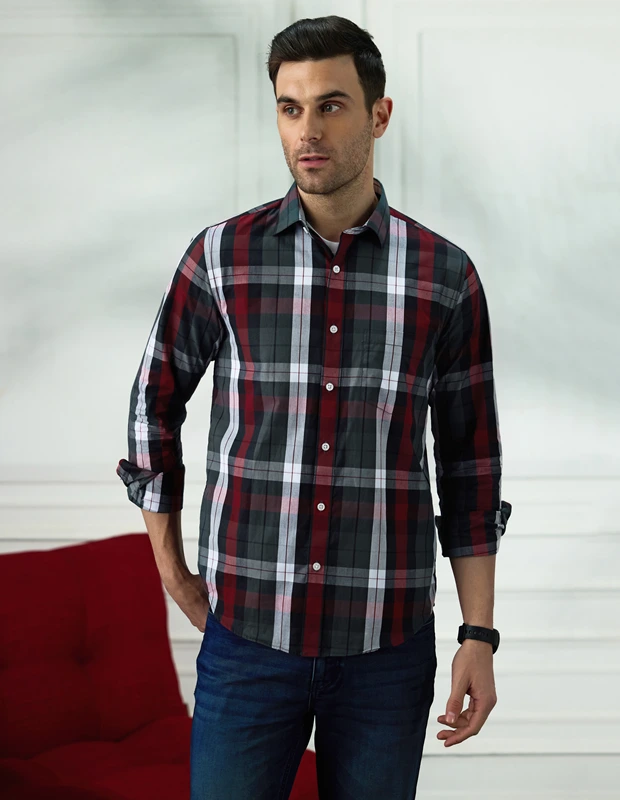 Wineberry Cotton Check Shirt